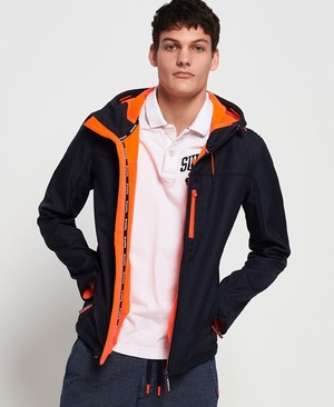 Superdry Hooded SD-Windtrekker Férfi Kabát Sötétkék/Narancssárga | AYIZJ8576